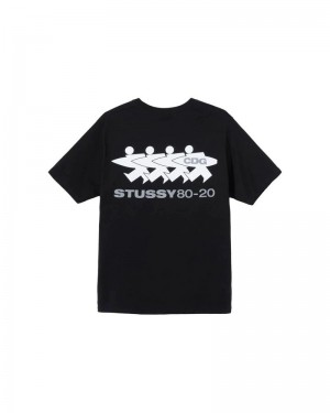 Black Stüssy X CDG T-Shirt | UAE BTK970524