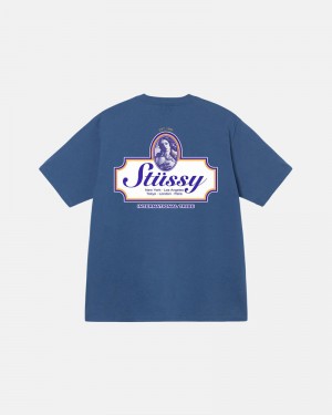 Blue Stüssy Authentic T-Shirt | UAE OAI476108