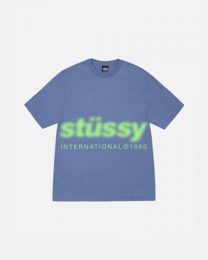 Blue Stüssy Blur T-Shirt | UAE NXW046192