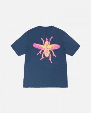 Blue Stüssy Housefly T-Shirt | UAE AHO413760