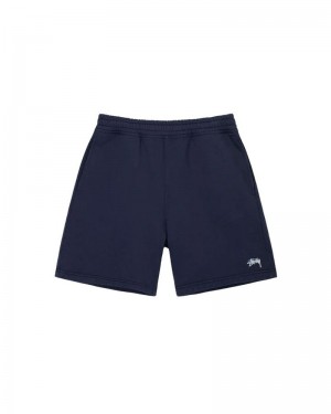 Blue Stüssy Overdyed Stock Logo Shorts | UAE QSI629403