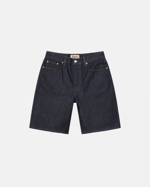 Blue Stüssy Raw Denim Big OL Shorts | UAE FOV591483