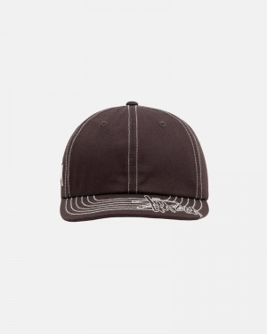 Brown Stüssy Low Pro Basic Stitch Strapback Cap | UAE BEH870395