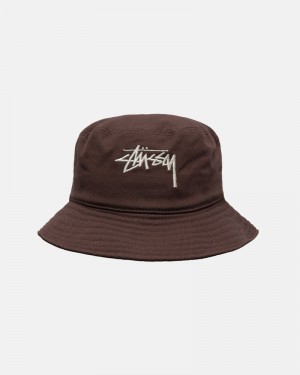 Chocolate Stüssy Bucket Big Stock Hat | UAE TQD375892