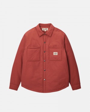 Dark Red Stüssy Padded Tech Over Shirts | UAE BCU408529