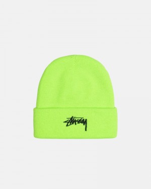 Green Stüssy Cuff Stock Beanie | UAE IRD163487