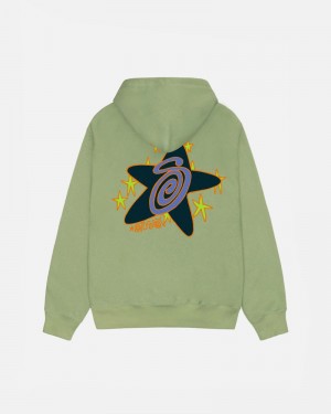 Green Stüssy Galaxy Moss Hoodie | UAE JBH340729