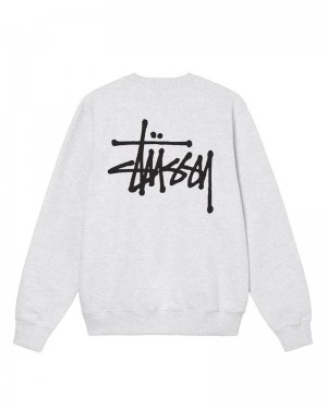 Grey Stüssy Basic Crew Sweatshirt | UAE FPK764132