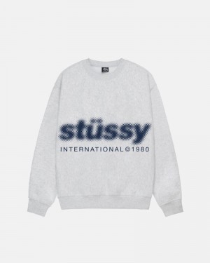 Grey Stüssy Blur Crew Sweatshirt | UAE IAR564972