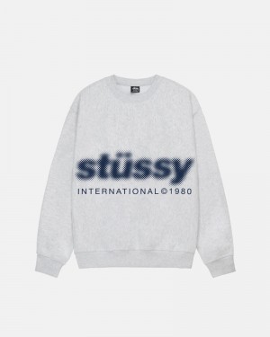 Grey Stüssy Blur Crew Sweatshirt | UAE UZG561092