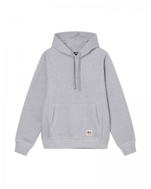 Grey Stüssy Contrast Stitch Label Hoodie | UAE ORI421578