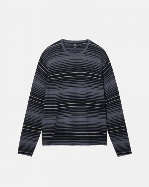 Grey Stüssy Horizontal Stripe Sweater | UAE UPJ976503