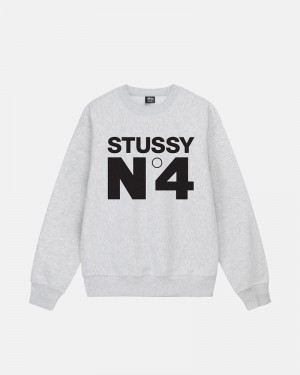 Grey Stüssy No.4 Crew Sweatshirt | UAE PEK897203