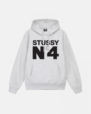 Grey Stüssy No.4 Hoodie | UAE ATQ935208