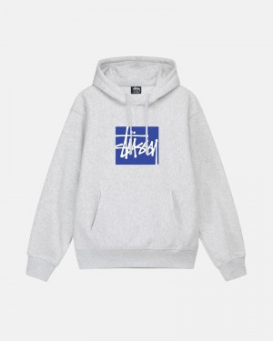 Grey Stüssy Stock Box Hoodie | UAE MBC514239