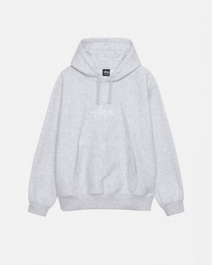 Grey Stüssy Stock Logo Applique Hoodie | UAE ZPF297861