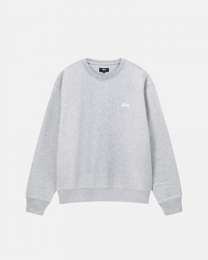 Grey Stüssy Stock Logo Crew Sweatshirt | UAE TLZ281495