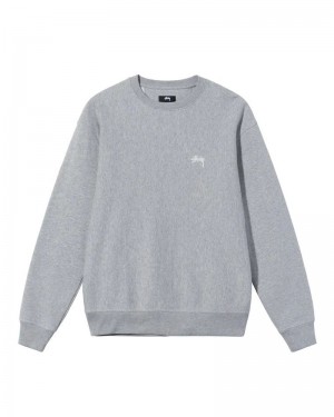 Grey Stüssy Stock Logo Crew Sweatshirt | UAE YHK341895