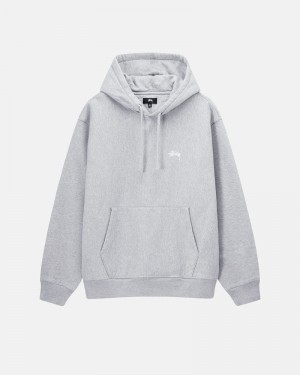 Grey Stüssy Stock Logo Hoodie | UAE SRV206894