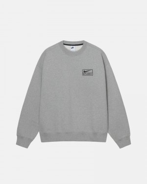 Grey Stüssy & NK Fleece Crew Sweatshirt | UAE NTU512670