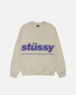 Khaki Stüssy Blur Crew Sweatshirt | UAE BGS352907