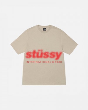 Khaki Stüssy Blur T-Shirt | UAE YTC124370