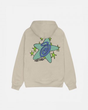 Khaki Stüssy Galaxy Hoodie | UAE YBO105978