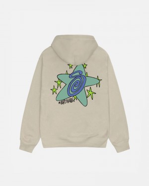 Khaki Stüssy Galaxy Hoodie | UAE YMN678035