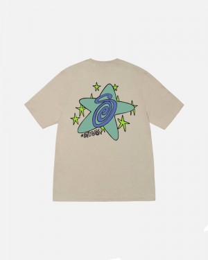 Khaki Stüssy Galaxy T-Shirt | UAE CJX928056