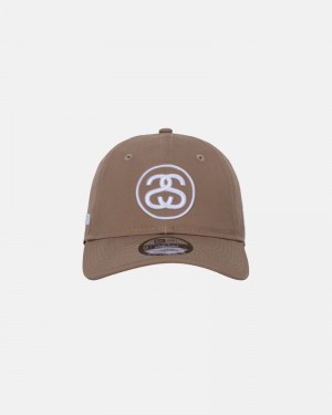 Khaki Stüssy New Era 9Twenty SS Link Strapback Cap | UAE GOU285974