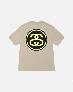 Khaki Stüssy SS-Link T-Shirt | UAE EYJ937214