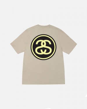 Khaki Stüssy SS-Link T-Shirt | UAE JCR521894