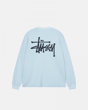 Light Blue Stüssy Basic Stock LS Thermal Sweater | UAE EDA269507