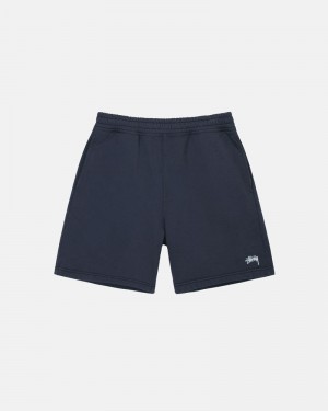 Navy Stüssy Stock Logo Sweat Shorts | UAE TKO827064