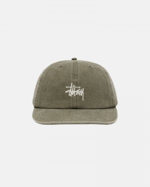 Olive Stüssy Low Pro Basic Washed Strapback Cap | UAE RSQ169487