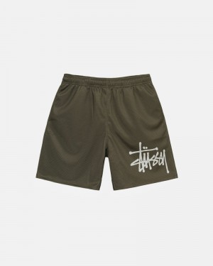 Olive Stüssy Mesh Short Big Basic Shorts | UAE JCT254971