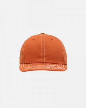 Orange Stüssy Low Pro Basic Stitch Strapback Cap | UAE QHK245180