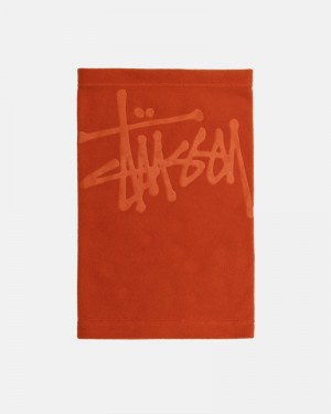 Orange Stüssy Polar Fleece Neck Warmer Scarf | UAE QGI942360