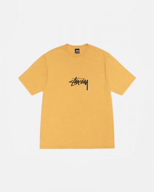 Orange Stüssy Small Stock Honey Pigment Dyed T-Shirt | UAE KMQ264310