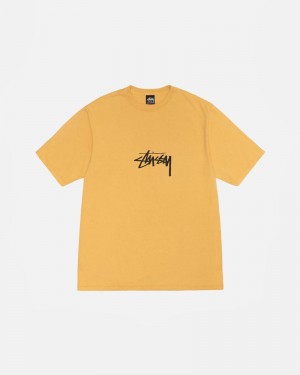 Orange Stüssy Small Stock Pigment Dyed T-Shirt | UAE FXO256849