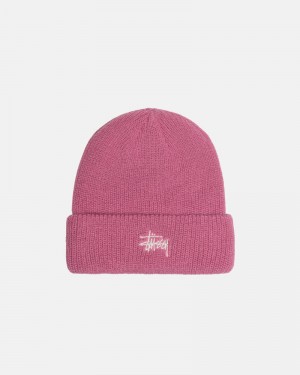 Pink Stüssy Cuff Basic Beanie | UAE RUP076283