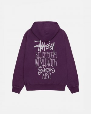 Purple Stüssy Built Tough Pigment Dyed Hoodie | UAE BAZ386410