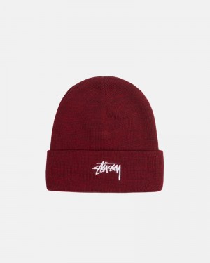 Red Stüssy Cuff Stock Beanie | UAE HUG189327