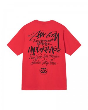 Red Stüssy Modern Age T-Shirt | UAE EAC690817