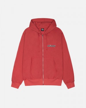 Red Stüssy SS-Link Zip Hoodie | UAE GLY548097