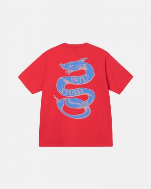 Red Stüssy Serpent T-Shirt | UAE NVW946317