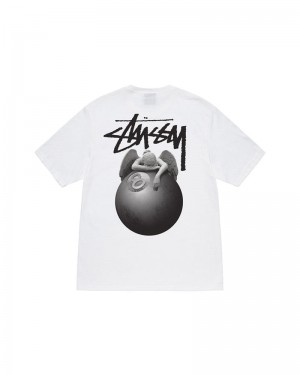 White Stüssy Angel T-Shirt | UAE KCR572896