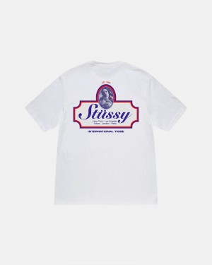 White Stüssy Authentic T-Shirt | UAE NAQ539046