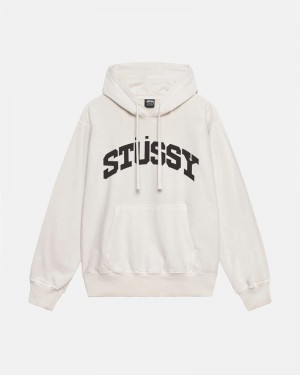 White Stüssy Block Sport Pigment Dyed Hoodie | UAE OEB132684