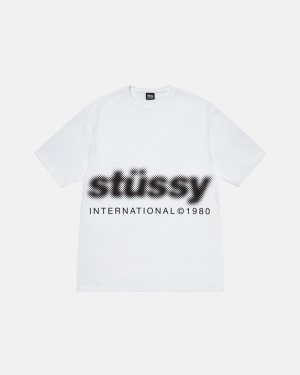 White Stüssy Blur T-Shirt | UAE JZG649725